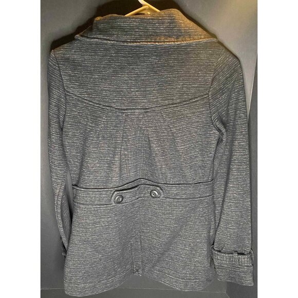Billabong Pea Coat Womens S Charcoal Gray Double Breasted - Picture 2 of 6